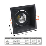 LEDIARY 85-265V 5W/10W/15W LED COB Downlight Black  Aluminum Housing High Lumen Recessed Dimmable 75mm 95mm Hole Spot Lamp