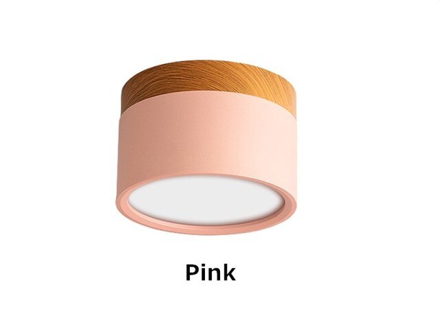 Led Ceiling Lamp Surface Mounted Ceiling Led Downlight Macaron Colorful Lights Dimmable 5W 7W 15W AC110V 220V For Bedroom Foyer