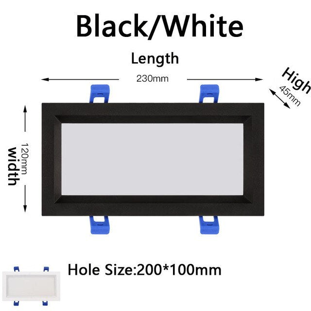Led Downlight Recessed Led Spot Lights 7W 12W 15W 18W 24W 30W Square ceiling lamp Home Living room Shop Office 110V  220V 230V
