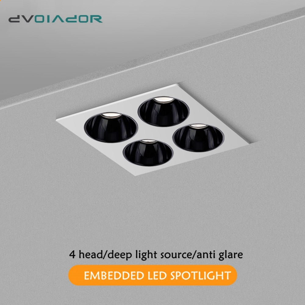 Led Downlight Recessed Square Led Ceiling Light Anti glare Indoor Spot Light COB Chip Led Lamp For Living Room Bedroo Kitchen