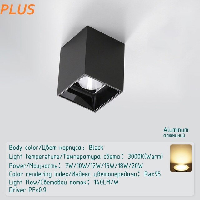 Led Surface Mounted Ceiling Downlight bedroom modern led ceiling light fixture black white cylinder Spot light for Living Room