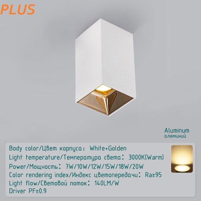 Led Surface Mounted Ceiling Downlight bedroom modern led ceiling light fixture black white cylinder Spot light for Living Room