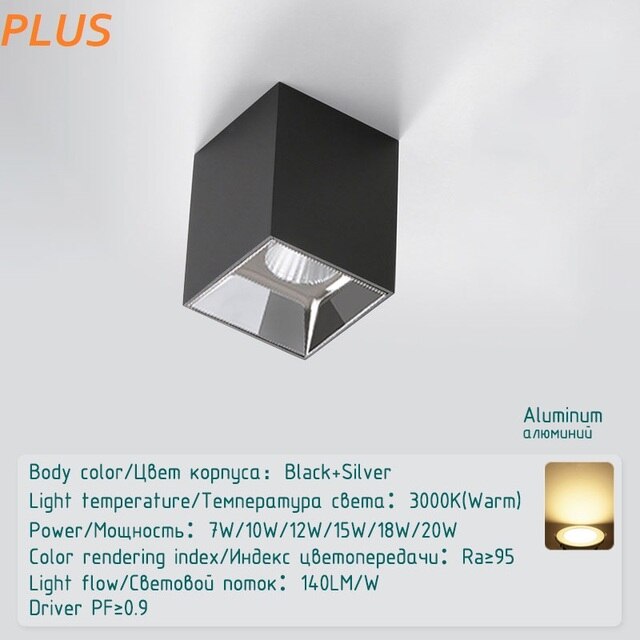 Led Surface Mounted Ceiling Downlight bedroom modern led ceiling light fixture black white cylinder Spot light for Living Room
