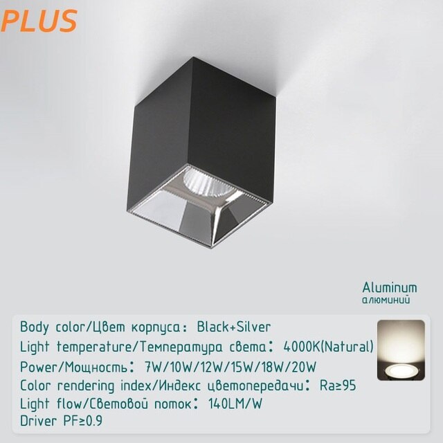 Led Surface Mounted Ceiling Downlight bedroom modern led ceiling light fixture black white cylinder Spot light for Living Room