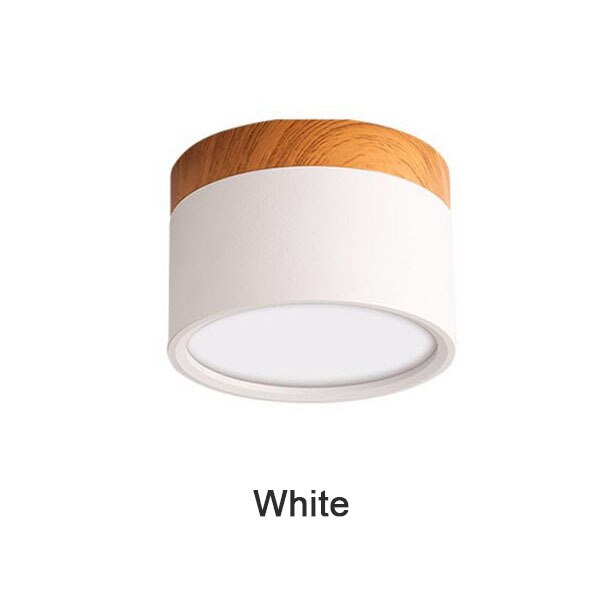 Macaron LED Downlight Dimmable 5W 7W 9W12W 15W Surface Mounted Ceiling Light Interior Decoration Nordic Wood Modern Spotlight
