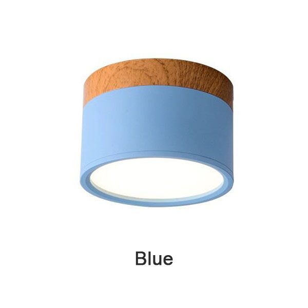 Macaron LED Downlight Dimmable 5W 7W 9W12W 15W Surface Mounted Ceiling Light Interior Decoration Nordic Wood Modern Spotlight