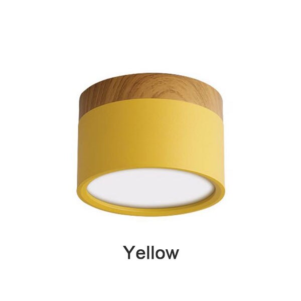 Macaron LED Downlight Dimmable 5W 7W 9W12W 15W Surface Mounted Ceiling Light Interior Decoration Nordic Wood Modern Spotlight