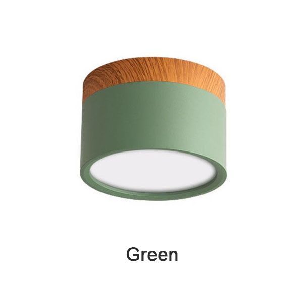 Macaron LED Downlight Dimmable 5W 7W 9W12W 15W Surface Mounted Ceiling Light Interior Decoration Nordic Wood Modern Spotlight