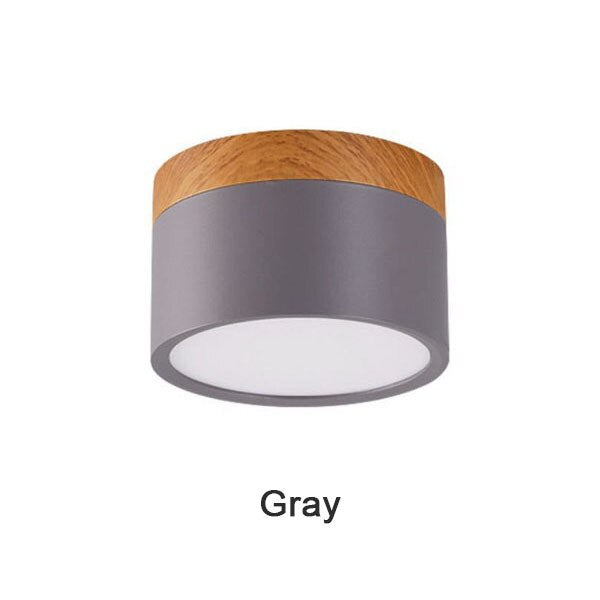 Macaron LED Downlight Dimmable 5W 7W 9W12W 15W Surface Mounted Ceiling Light Interior Decoration Nordic Wood Modern Spotlight