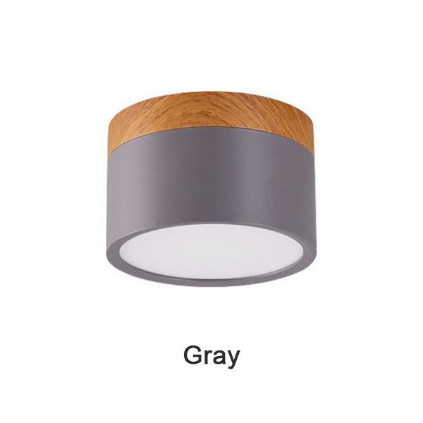 Macaron LED Downlight Dimmable 5W 7W 9W12W 15W Surface Mounted Ceiling Light Interior Decoration Nordic Wood Modern Spotlight