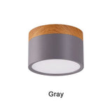 Macaron LED Downlight Dimmable 5W 7W 9W12W 15W Surface Mounted Ceiling Light Interior Decoration Nordic Wood Modern Spotlight