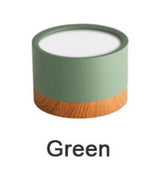 Macaron LED Downlight Dimmable 5W7W9W12W15W18W Surface Mounted Ceiling Light Interior Decoration Nordic Wood Modern Spotlight