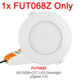 MiBoxer Zigbee 3.0 6W FUT068Z 12W FUT066Z RGB+CCT LED Downlight AC110 220V Ceiling Light Zigbee 3.0 Remote/APP/Voice Control