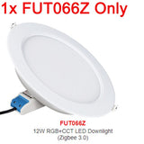MiBoxer Zigbee 3.0 6W FUT068Z 12W FUT066Z RGB+CCT LED Downlight AC110 220V Ceiling Light Zigbee 3.0 Remote/APP/Voice Control