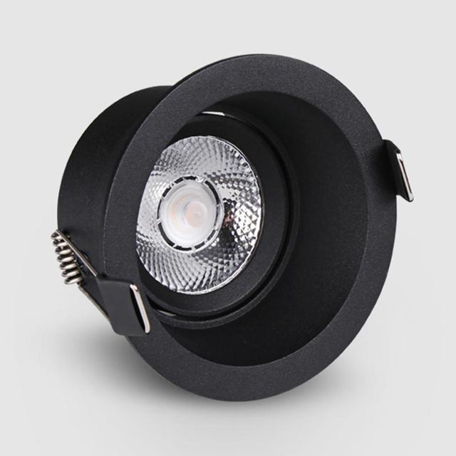 Modern Design White Black Round Led Ceiling Light Adjustable Lamp Recessed Indoor Spot Light Display Cabinet Led Downlight