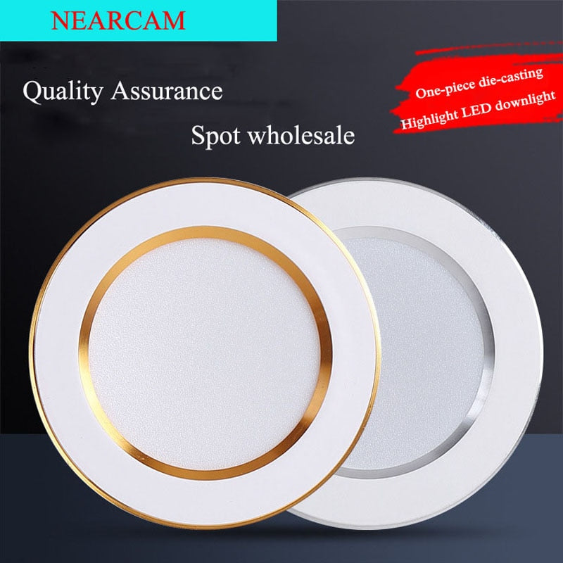 NEARCAM LED Downlight Living Room Aisle Household Downlight 3W5W 12W Hotel Project Embedded White Light Warm Light Ceiling Light