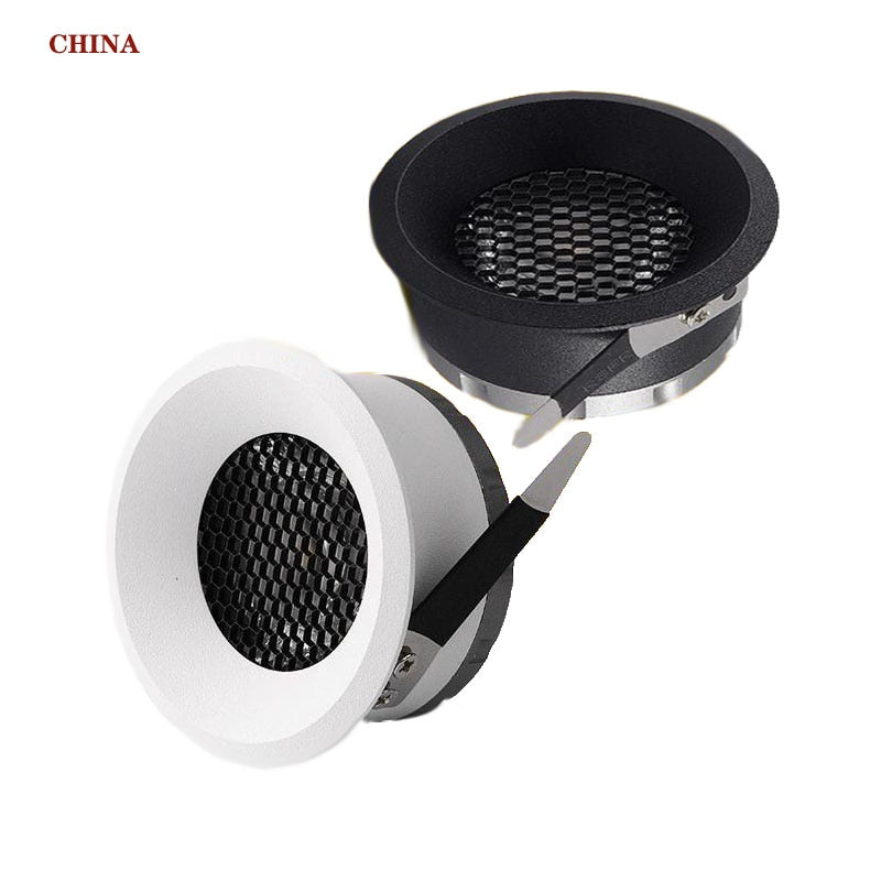 New Honeycomb anti-glare lens COB embedded downlight 5W 7W 12W 15W circular LED ceiling spotlight simple simpl dimmer