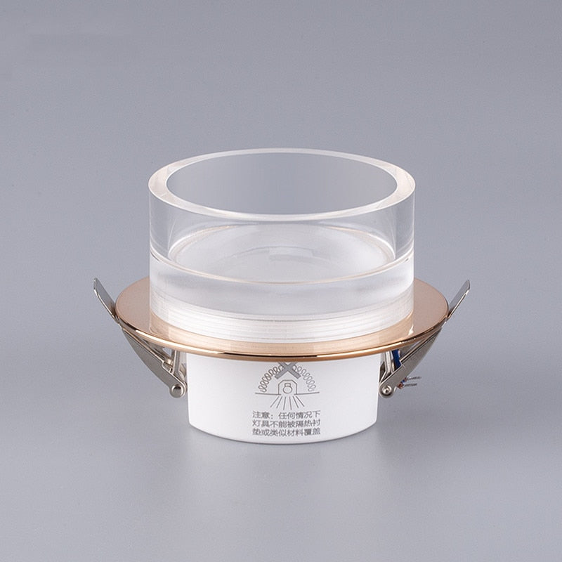 New led downlight embedded corridor aisle light crystal light luxury decoration three-color home ceiling light7w/9w/12w/15w/18w.