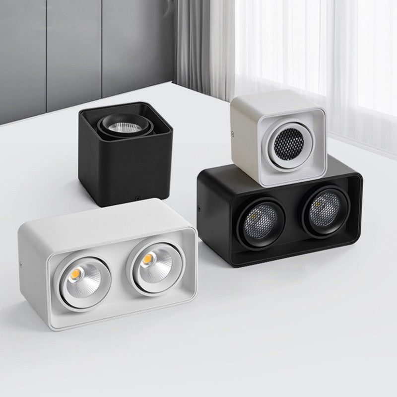 No main lamp lighting square LED surface mounted downlight COB spotlight household 1 head/2 heads/3 heads/4 heads ceiling AC220V