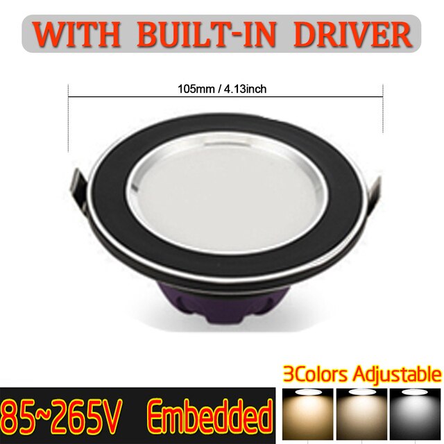 Pocketman 7W 85-220V LED Downlight Warm white-neutral white-white 3-color Dimmable Living Room Ceiling Light Recessed Downlight