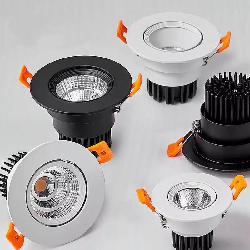 Pode ser escurecido embutidos downlights led 7w 9 12 cob luzes led ac220v 230v teto ponto cozinha lâmpadas de iluminaçã interior