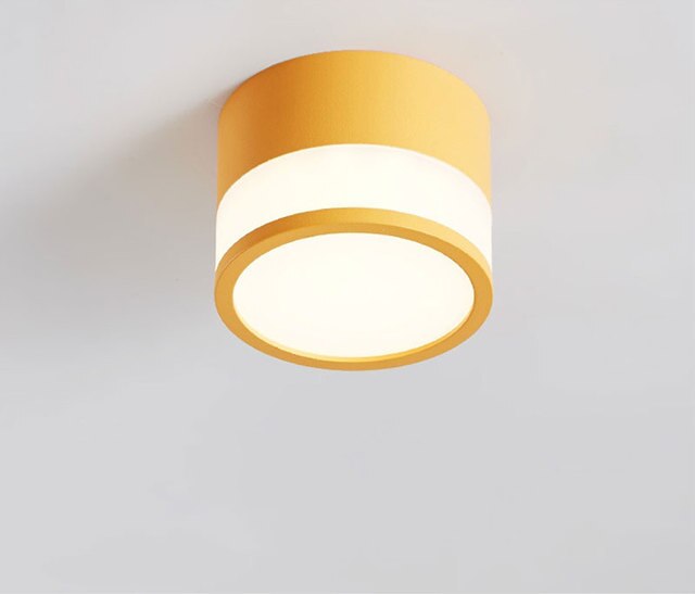 QIUBOSS Macaron LED Surface Downlights 220V for Kitchen Island Dimmable LED Ceiling Light 12W Nordi Modern Lamps Indoor Lighting