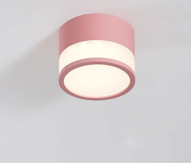 QIUBOSS Macaron LED Surface Downlights 220V for Kitchen Island Dimmable LED Ceiling Light 12W Nordi Modern Lamps Indoor Lighting