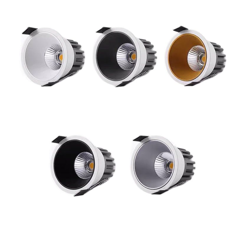 QIUBOSS Recessed LED Downlight Dimmable for Livingroom 220V LED Ceiling Spot Lights 12W COB Background LIghting Lamp for Kitchen