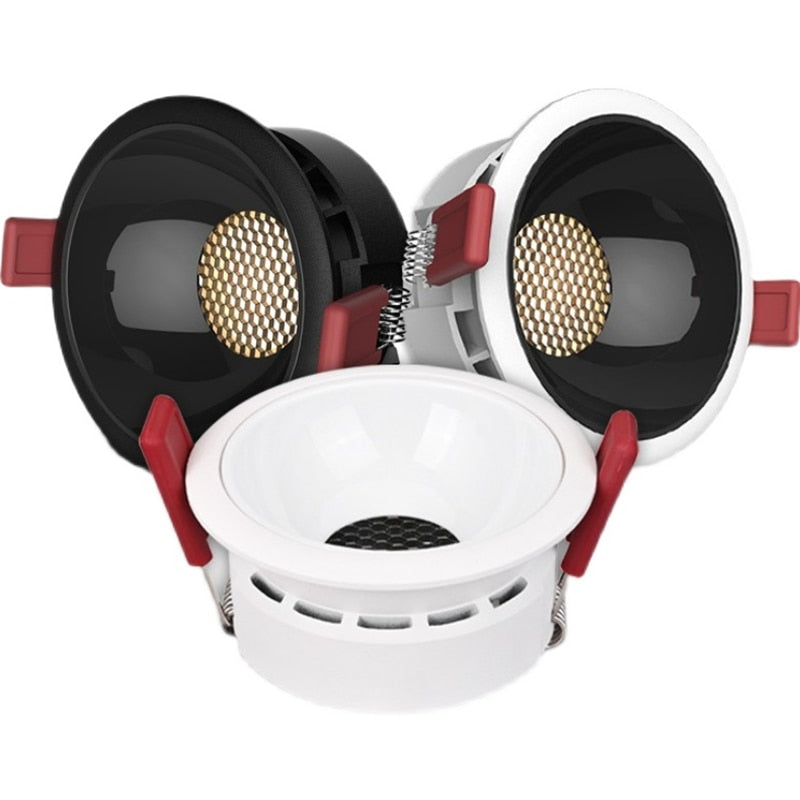 QIUBOSS Recessed LED Downlights 220V for Kitchen LED Ceiling Spot Lights 7W 15W 24W Honeycomb Room Light Lamps for Bedroom Foyer