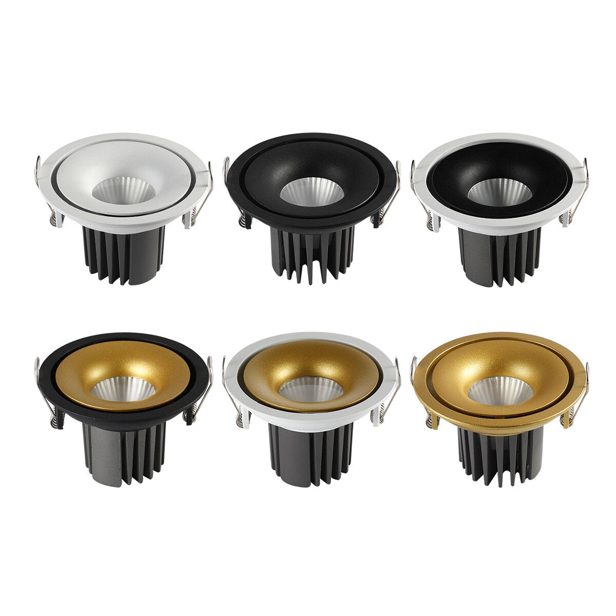 Recessed 10W LED COB Ceiling Downlight Spotlight Edge Glow 6 Colors Dimmable Live Streaming Bedroom Kitchen Hotel Decoration