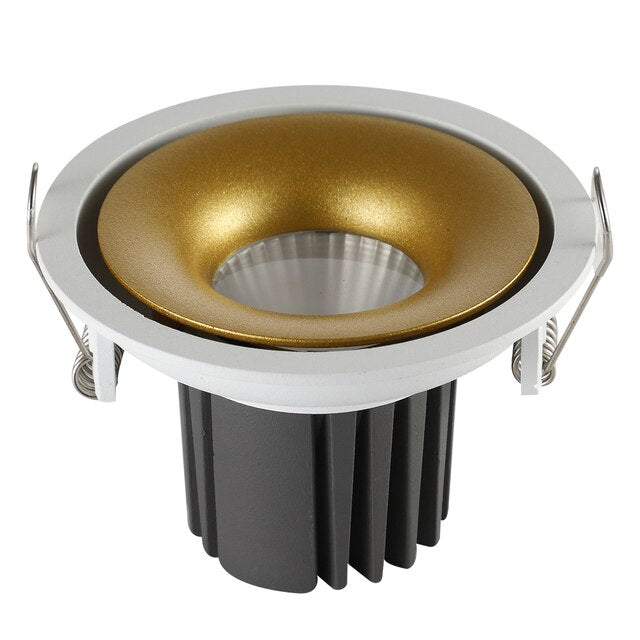 Recessed 10W LED COB Ceiling Downlight Spotlight Edge Glow 6 Colors Dimmable Live Streaming Bedroom Kitchen Hotel Decoration