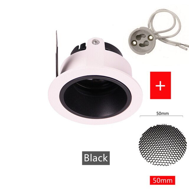 Recessed 5W LED Anti-Glare Downlights Ceiling Mounted Frame Built-in GU10/MR16 Lamp Holder Spot Lighting Fixtures Fitting AC220V