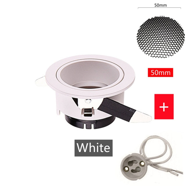 Recessed 5W LED Anti-Glare Downlights Ceiling Mounted Frame Built-in GU10/MR16 Lamp Holder Spot Lighting Fixtures Fitting AC220V