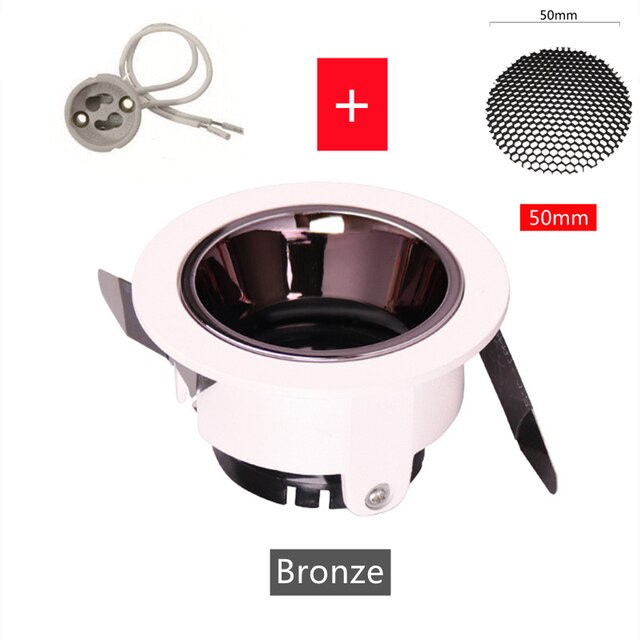 Recessed 5W LED Anti-Glare Downlights Ceiling Mounted Frame Built-in GU10/MR16 Lamp Holder Spot Lighting Fixtures Fitting AC220V