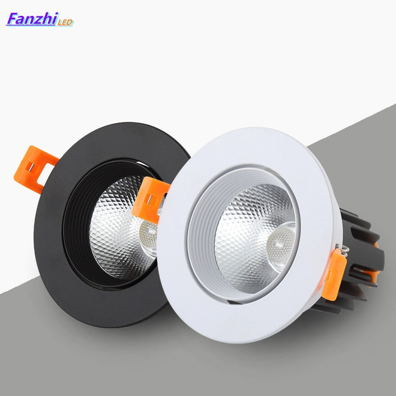 Recessed Dimmable Round Anti Glare COB LED Downlights 7W 9W 12W LED Ceiling Spot Lights Background Lamps Indoor Lighting