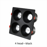 Recessed Downlight Dimmable Led Spotlight Square 4 head Led Ceiling Light Deep Light Source Anti Glare For Living Room Kitchen
