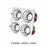 Recessed Downlight Dimmable Led Spotlight Square 4 head Led Ceiling Light Deep Light Source Anti Glare For Living Room Kitchen