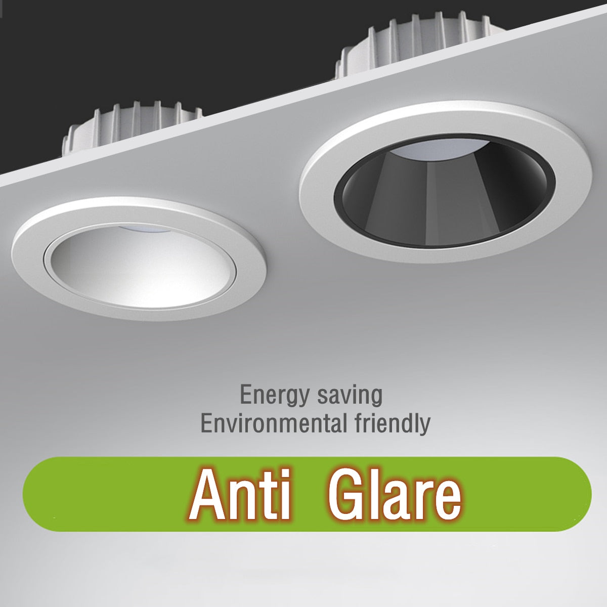 Recessed LED Ceiling Light Anti-glare LED Downlight Black/White Dimmable Bedroom Kitchen Tri-color Light LED Spotlight