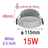 Recessed LED Ceiling Light Anti-glare LED Downlight Black/White Dimmable Bedroom Kitchen Tri-color Light LED Spotlight