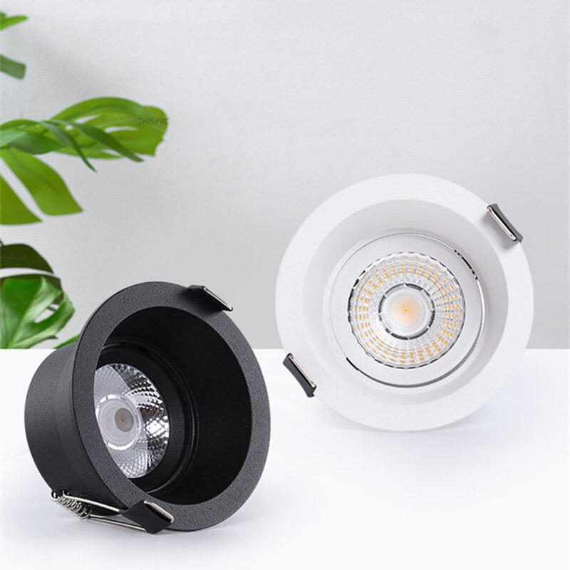 Recessed Led Downlight Adjustable Frameless Angle 7W 9W 12W 20W Dimmable Deep Brightness Led Ceiling Spot Light Pic Background