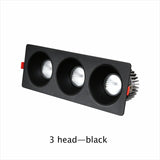 Recessed Led Downlight Dimmable Spot Light Bulb Replaceable No Flicker Led Ceiling Lamp 3 head Square Light Feature For Bedroom