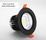 Recessed Round COB LED Downlights 5W7W9W12W LED Ceiling Spot lights AC85~265V LED Ceiling Lamps Warm /Cold White Indoor Lighting