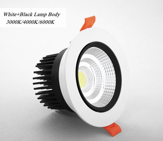 Recessed Round Dimmable LED Downlights 20W 15W 12W 9W 7W 5W COB Ceiling Lamps Spot Lights AC90~260V Indoor Lighting+LED Drive