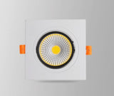 Recessed Square Dimmable LED Downlights 7W9W12W 15W18WCOB LED Ceiling Lamp Warm/Cold White LED Spot Lights Indoor Lighting