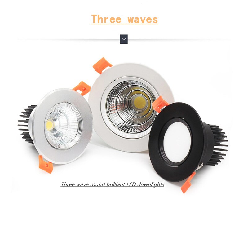 Round Dimmable Recessed LED Downlights 5W 7W 9W 12W 15W 18W COB LED Ceiling Lamp Spot Lights AC110-220V LED Lamp