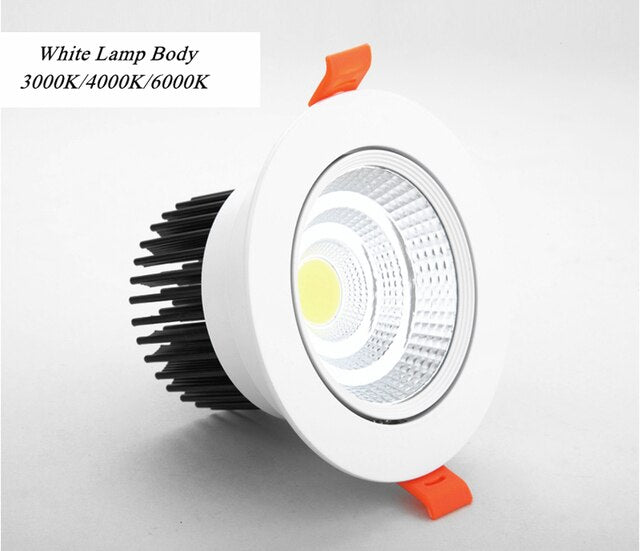 Round Dimmable Recessed LED Downlights 5W 7W 9W 12W 15W 20W COB Ceiling Spot Lights AC90~260V LED Ceiling Lamps Indoor Lighting