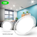 Round Panel LED Downlight Recessed Indoor Ceiling Lamp 5W AC220V LED Spot Lamp For Living Room Foyer Bar Counter Office