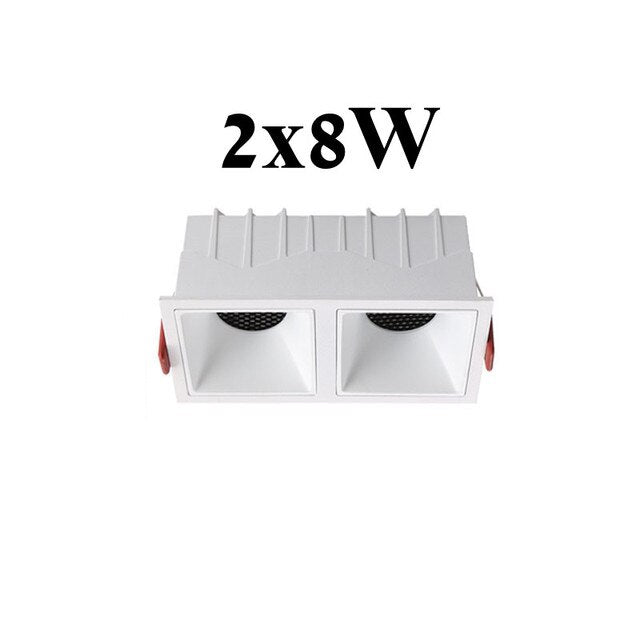 Round Square Frameless NO Dazzling COB Recessed Downlight 8W 12W 16W 24W LED Ceiling Spot Light for Bedroom Living room Kitchen