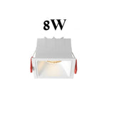 Round Square Frameless NO Dazzling COB Recessed Downlight 8W 12W 16W 24W LED Ceiling Spot Light for Bedroom Living room Kitchen