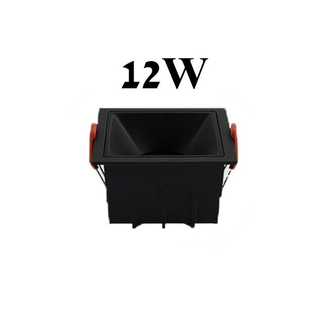 Round Square Frameless NO Dazzling COB Recessed Downlight 8W 12W 16W 24W LED Ceiling Spot Light for Bedroom Living room Kitchen